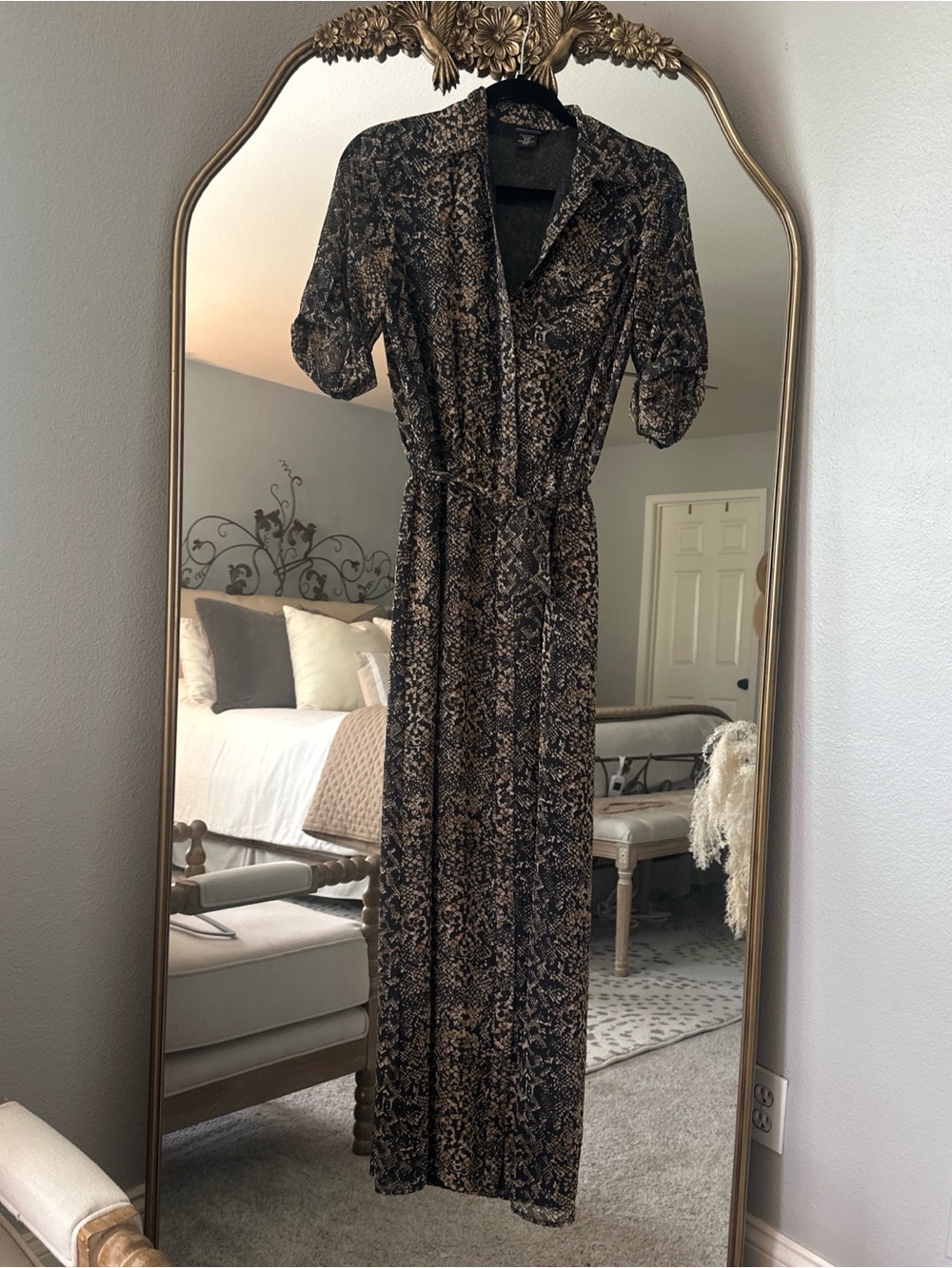 Victoria's Secret Brown Snake-Print Maxi Dress